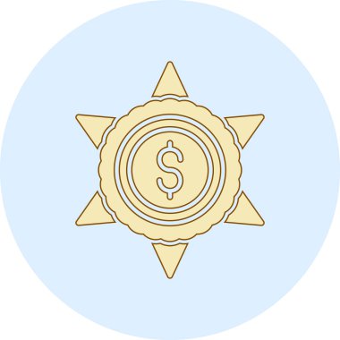 Dolar işareti. Beyaz arkaplan üzerindeki vektör düz illüstrasyon