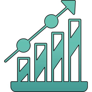 İş haritası simgesi. Web için iş grafik vektör simgesinin özet çizimi