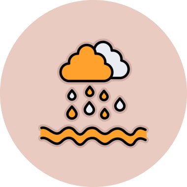 Yağmur simgesi vektör illüstrasyonlu bulut