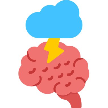 Bulutlu beyin, vektör simgesi