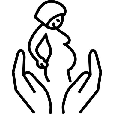 Bebek el ele tutuşma ikonu, taslak tarzı