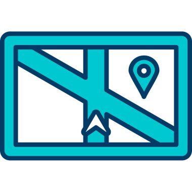 GPS haritası simgesi simgesi. gps işaretleyici gps vektör simgesi rengi düz izole