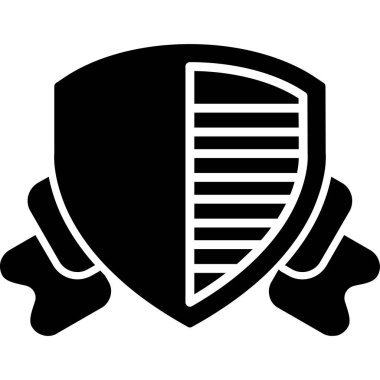 Koruma ikonu. Beyaz arkaplanda izole edilmiş web tasarımı için basit bir koruma kalkanı vektör simgesi çizimi