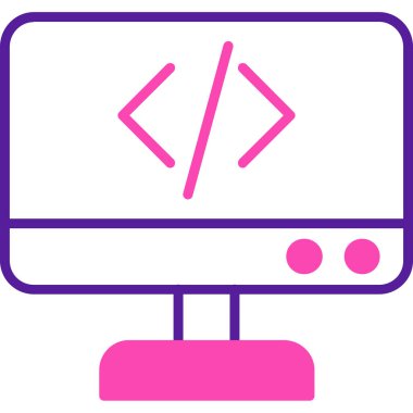 Kodlama. Web simgesi basit illüstrasyon