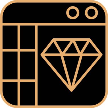 Elmas. Web simgesi basit illüstrasyon