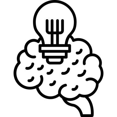 beyin ampulü fikri simgesi