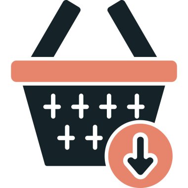 Sepet alışveriş simgesi düz stil