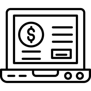 Dolar işaretli ve bozuk paralı dizüstü bilgisayar