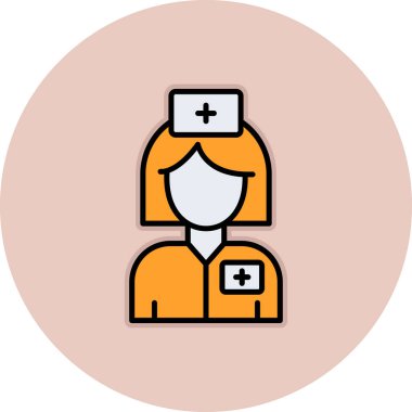 Hemşire hanım. Web simgesi basit illüstrasyon