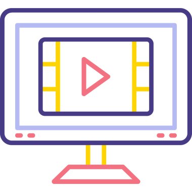 video. Web simgesi basit illüstrasyon