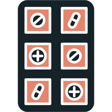 tıbbi düz vektör simgesi ayarlandı