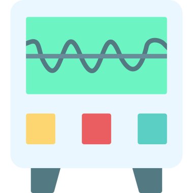 Oscilloscope web simgesi, vektör illüstrasyonu