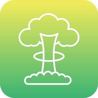 Benzersiz nükleer vektör çizgisi simgesi