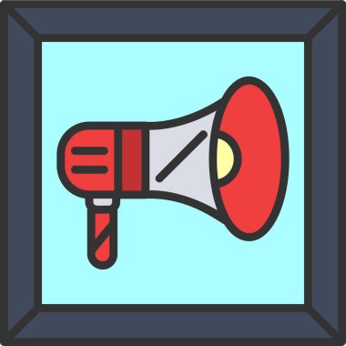 Moda biçimi izole edilmiş arkaplanda megafon simgesi