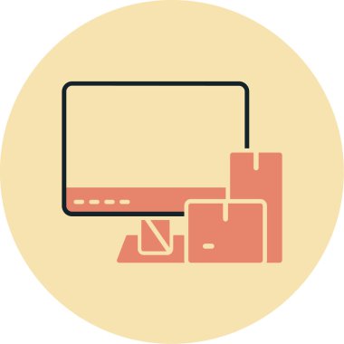 Ofis. Web simgesi basit illüstrasyon