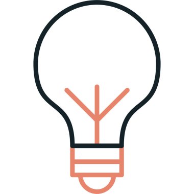 Ampul, fikir konsepti vektör illüstrasyonu