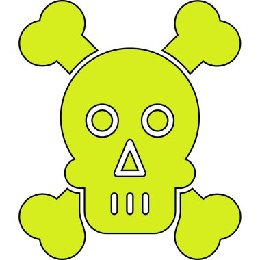 kafatası simgesi, vektör illüstrasyonu beyaz arkaplanda izole edildi