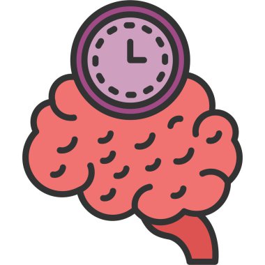 Beyin saat zaman simgesi dış hat biçiminde