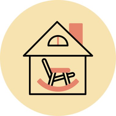 Moda Biçimli Ev Simgesi İzole Arkaplan