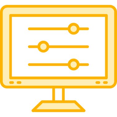 Bilgisayar ekranı. Web simgesi basit illüstrasyon