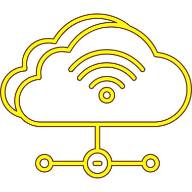 Bulut hesaplama simgesi. Web için bulut vektör simgelerinin özet çizimi