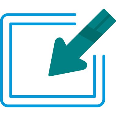 ok vektör simgesi. bu yuvarlak düz sembol beyaz arkaplanda mavi ve cyan renkleriyle çizilir.