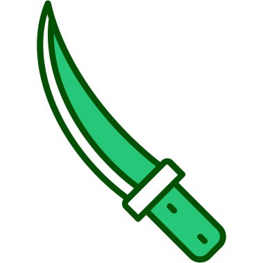Bıçak vektör simgesi. biçim düz sembol, eko yeşil renk, yuvarlak açılar, beyaz arkaplan