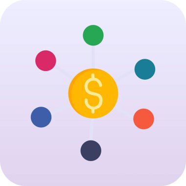 iş parası dolar simgesi düz stil