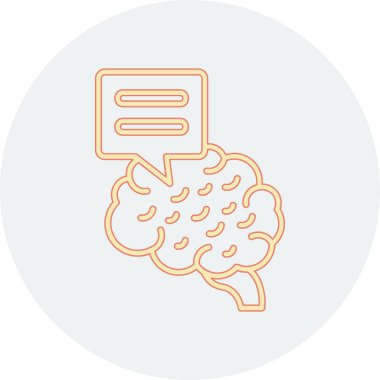 Konuşma baloncuğu simgesi olan beyin