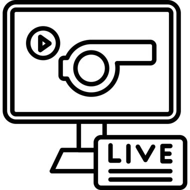 canlı video ikonu vektör illüstrasyonu