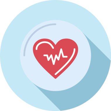 kalp yassı ikon vektör çizimi