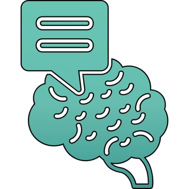 Beyin ikonu. vektör illüstrasyonu