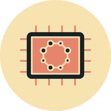 İşlemci. Web simgesi basit illüstrasyon