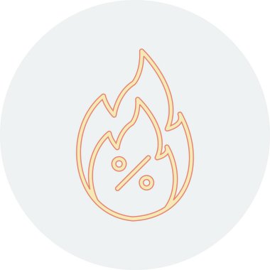 ateş vektörü ince çizgi simgesi