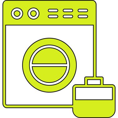 çamaşır makinesi simgesi. vektör illüstrasyonu