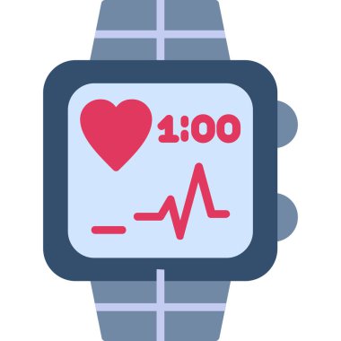 kalp atışı düz vektör simgesi