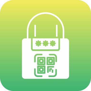 Benzersiz parola kilidi vektör simgesi