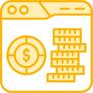 para ve finans düz ikon vektör illüstrasyonu