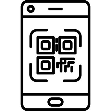 QR kod simgesi. Beyaz arkaplanda izole edilmiş web tasarımı için qr kod vektör simgesi ana hatları