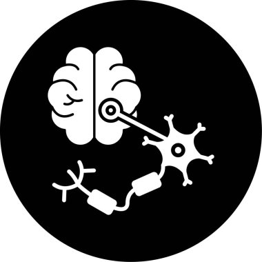 Bir beyin ve beyin simgesinin vektör çizimi