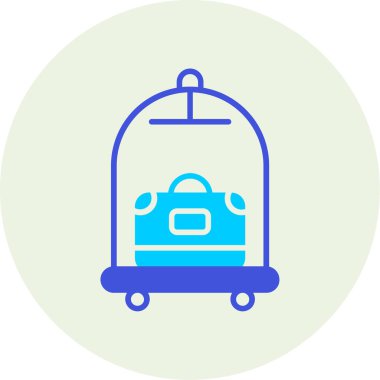 çanta bagaj simgesi doldurulmuş taslak biçiminde