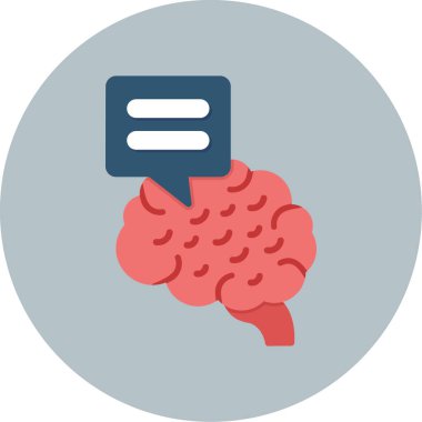 beyin düz vektör simgesi