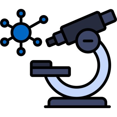 mikroskop simgesi, vektör illüstrasyonu