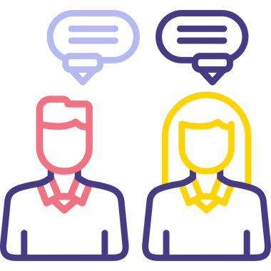 Farklı kabarcıklar ikon vektör illüstrasyon tasarımına sahip insanlar