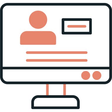 bilgisayar izleme simgesi, vektör illüstrasyonu