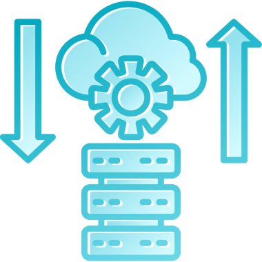 Bulut deposu. Web simgesi basit illüstrasyon