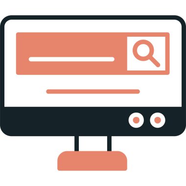 Bilgisayar. Web simgesi basit illüstrasyon