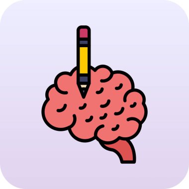beyin kalem vektör simgesi