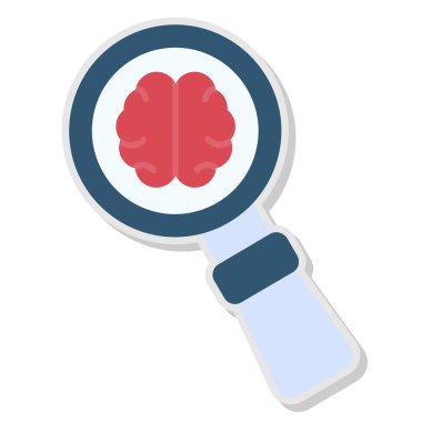 büyüteç ve beyin simgesi