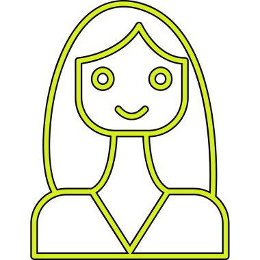 Kadın. Web simgesi basit illüstrasyon